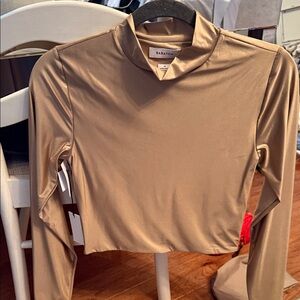 Babaton Metallic Gold Crop Top